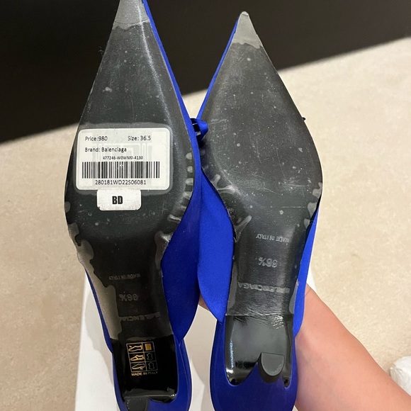 Balenciaga knife mules - blue satin - Picture 3 of 6